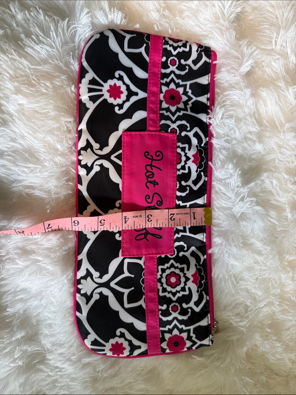 Hot Stuff Pink Black White Floral Travel Case - Picture 5 of 5
